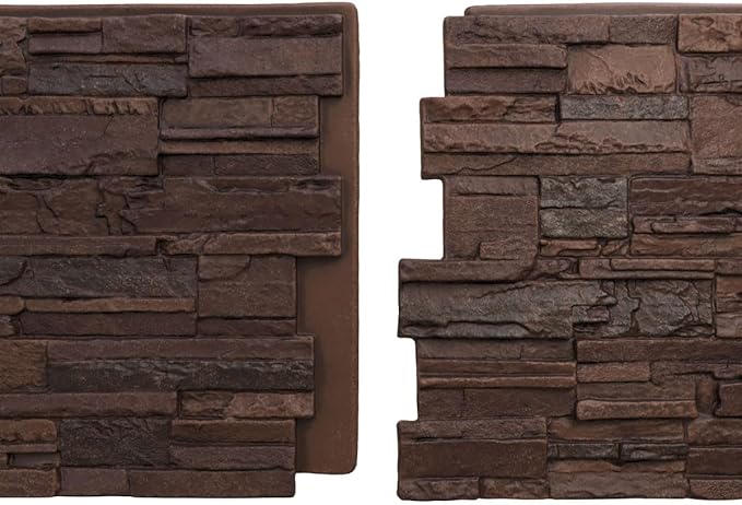 EverStone Cascade Faux Stone Panel, 48 5/8"W x 24 3/4"H x 1 1/4"D, Deep Creek - Image 8