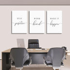 Framed Canvas Wall Art Work Quote, Office Wall Art Decor, Stay positive work - Image 6
