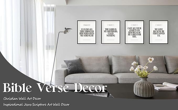 Locomiss Black and White Christian Wall Art Decor Posters, Modern Bible Verse - Image 8