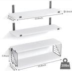 Fixwal 3+1 Tier Bathroom Floating Shelves Over Toilet, 15.8in Farmhouse Rustic - Image 2