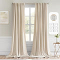 MIULEE Back Tab Cream Beige Curtains 94 Inch Long 2 Panels Set by MIULEE