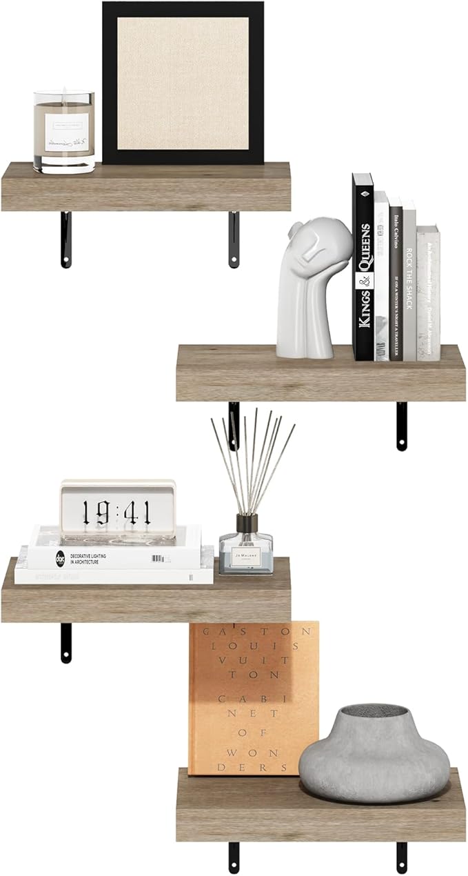 Furinno Tanna Floating Shelves for Wall Set of 4, 15-Inch Wall Shelf, Triple - Image 4