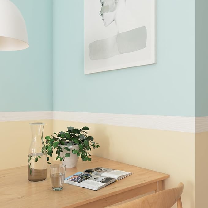 LACHEERY 50ft x 3in Silver White Wood Wallpaper Border Peel and Stick Wall - Image 6