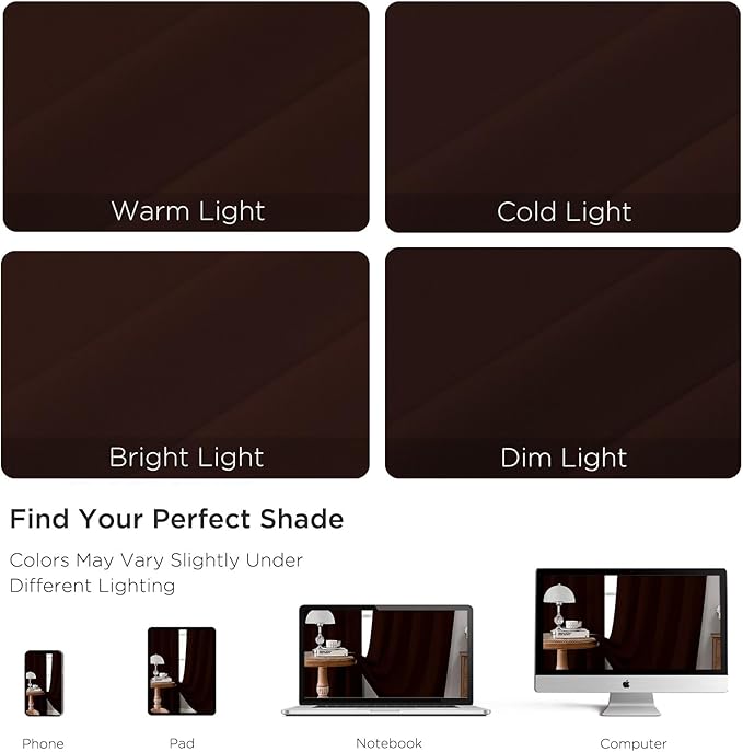 CUCRAF Blackout Curtains 45 inch Length 2 Panels Set, Rod Pocket Room Darkening - Image 4