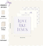 LARTSFRO Coquette Purple Bow Jesus Wall Art Decor Posters, Inspirational Bible - Image 2