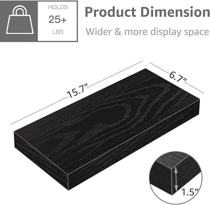 QEEIG Floating Shelves for Wall Bathroom Shelf Bedroom Kitchen Living Room - Image 3