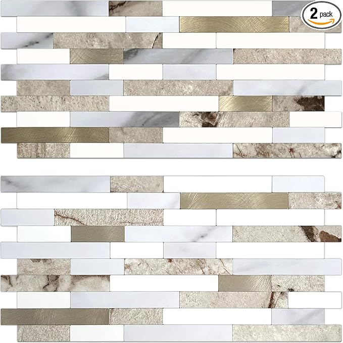 AULIGET 2 Sheets Faux Stone Peel and Stick Backsplash by AULIGET