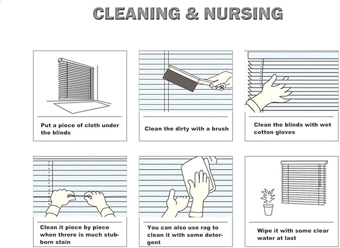 YIIBAII Mini Blinds Suitable for 27.5" W x 64" H Windows 1" Aluminum Horizontal - Image 9