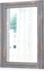 AAZZKANG Wood Framed Mirror Rectangular Rustic Wall Mirrors Decorative Small by AAZZKANG