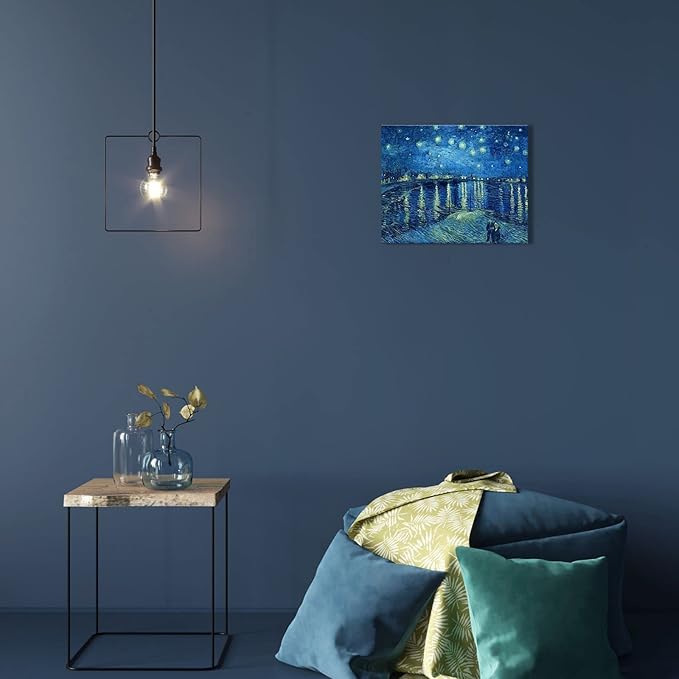1 KINGO Van Gogh Canvas Wall Art: Starry Night over the Rhône Oil Painting - Image 3