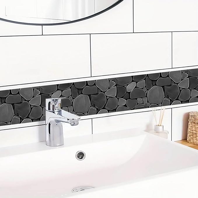 IVN Wallpaper Border Peel and Stick Decorative Wall Trim Self Adhesive Black - Image 5
