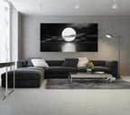 Cao Gen Decor Art S06475 Wall Art Canvas Sea White Full Moon in Night Picture - Image 6