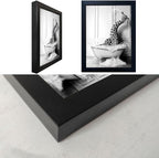 Bathroom Pictures Wall Decor Black and White Wall Art Funny Animal Canvas Print - Image 3