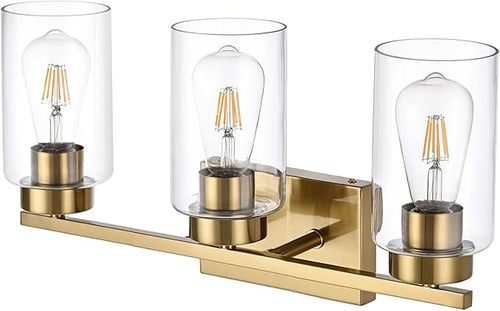 3-Light Bathroom Vanity Light, Modern Brushed Gold Wall Lights - Image 2