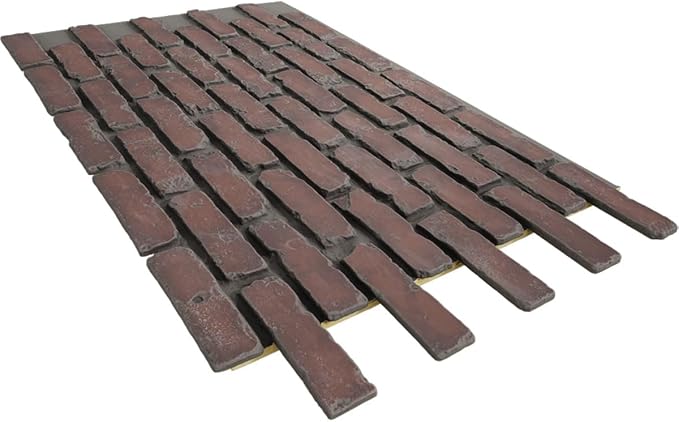 EverStone Aged Brick Faux Brick Panel, 46 7/8"W x 27"H x 1 1/4"D, Stratus Color - Image 6