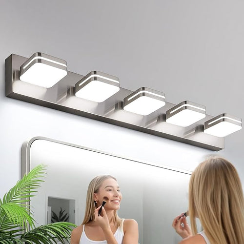 360° Rotate LED Bathroom Vanity Light Fixtures, 2100LM Acrylic Brushed Nickel by Torondo