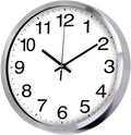SIN&MI Wall Clock Metal Frame Glass Cover Non-Ticking Number Quartz Wall Clock by SINMI