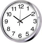 SIN&MI Wall Clock Metal Frame Glass Cover Non-Ticking Number Quartz Wall Clock by SINMI