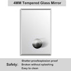 Beveled Bathroom Mirror for Wall, Rectangle Frameless Wall Mirror 24" x 16" - Image 5