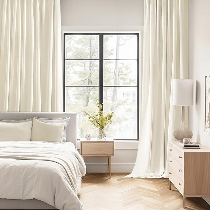 MIULEE Birch Back Tab Blackout Curtains 108 Inch Long 2 Panels Set - Image 2
