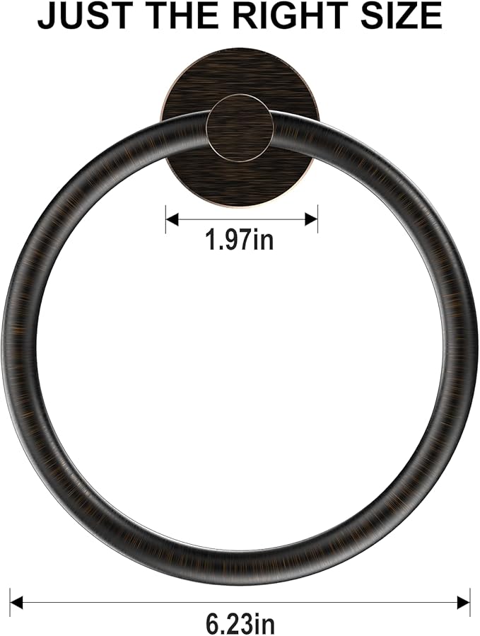 SetSail Towel Holder for Bathroom Wall Screw-in Towel Ring Stainless Steel Hand - Image 5