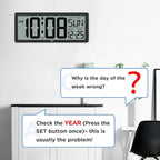 WallarGe Backlight Digital Wall Clock Battery Operated - - Image 9