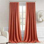 MIULEE Back Tab Burnt Orange Blackout Curtains 108 Inch Long 2 Panels Set - Image 9