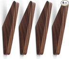 COCOYA 4Pack Wood Hooks Wall Mounted, Minimalist Easy Install Natural Real by COCOYA