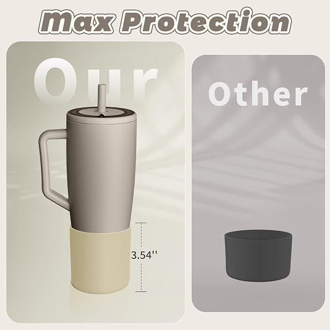 Tall Silicone Boot Compatible with Brumate Era 40 oz 30 oz Tumbler with Handle, Protective Anti-Slip & Anti-Scratches Cover Bumper Accessories