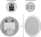 LED Bathroom Mirror 26 Inch Round Bathroom Mirror - Image 4