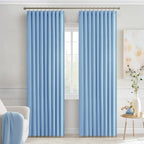 MIULEE Sky Blue Back Tab Blackout Curtains 72 Inches Long 2 Panels Set - Image 9