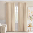 MIULEE Back Tab Beige Curtains 90 Inch Long 2 Panels Set - Image 9
