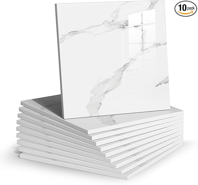 Chejiaye Thick 10pcs Marble Peel and Stick Backsplash Surface Waterproof Wall by Chejiaye