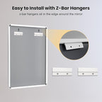 LOAAO 40x32 Inch White Metal Framed Bathroom Mirror - Image 6