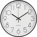 Wall Clock 12 Inch Non-Ticking Silent Modern Simple Style Round Decor Clock by BAKBRAND