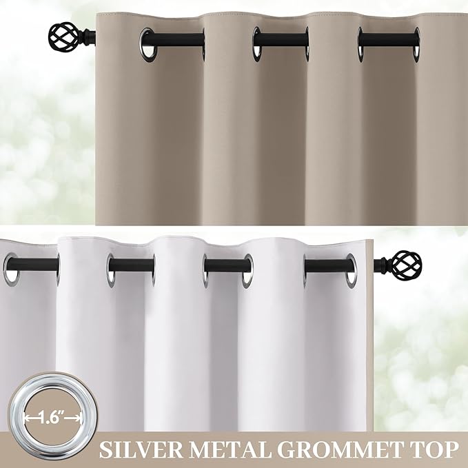 Yakamok 100% Blackout Curtain Panels 96 inches Cold and Light Blocking Drapes - Image 2