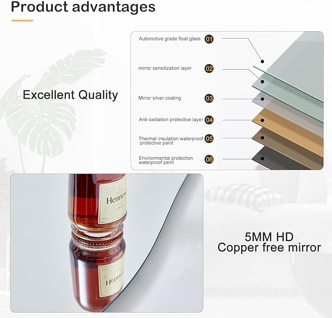 Honyee Full Length Mirror, Flannel Wrapped Wooden Frame Full Body Mirror - Image 4