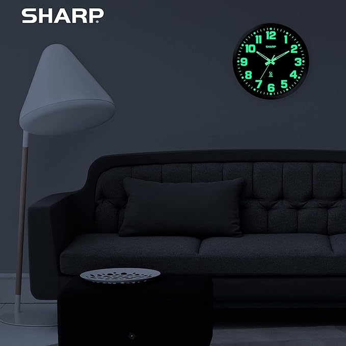 Sharp Glow in the Dark Atomic Analog Wall Clock - Image 7