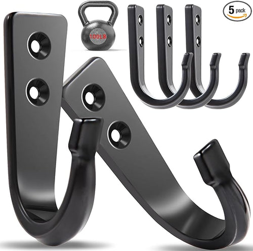 5 Large Size Heavy Duty Wall Hooks, Coat Hooks by WODEGIFT