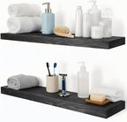 Wood Floating Shelves Set of 2, 36 Inch Long, 8 Inch Deep Solid Wood Wall by xwne