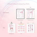 KBKBART Coquette Pink Bow Wall Art Decor Posters– Set of 6 Unframed 8x10 Prints - Image 3