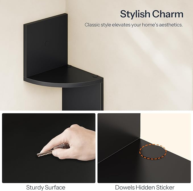 HOOBRO Corner Shelf Wall-Mounted, 5-Tier Corner Bookshelves - Image 8