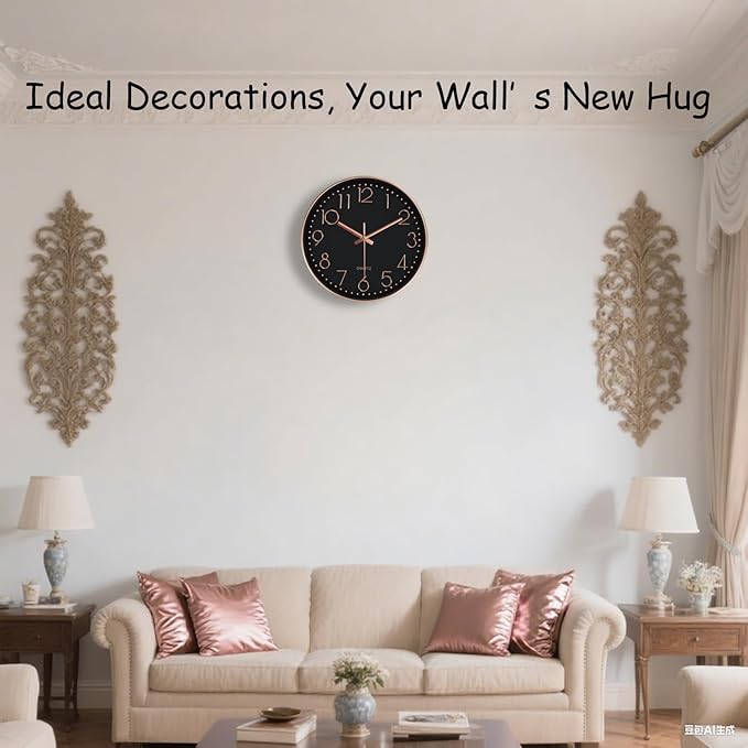 Wall Clock, Silent Wall Clocks Battery Operated 10 Inch- Modern Non Ticking - Image 2