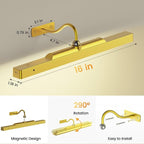 Picture Light Gold 2Pack, 5000mAh Battery Opertated Cordless Picture Lights - Image 6
