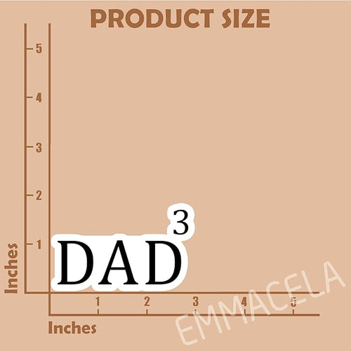 (3PCS) Dad of Three Sticker, Dad 3 Stickers, Funny Dad Father - Waterproof Vinyl Decals for Laptops, Tumblers, Books, Scrapbooks, Water Bottles, Gift for Father's Day 3 x 1.8 Inch