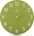 Lafocuse 12 Inch Wooden Olive Green Wall Clock Battery Operated Silent by VisiteLafocuse