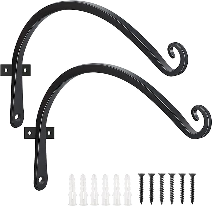 FEED GARDEN 2 Pack 12 Inch Hanging Plant Bracket Wall Hooks Decorative Plant by FEEDGARDEN