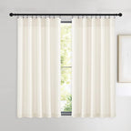 NICETOWN Ivory White Velvet Curtains 54" Length 42" Wide, Light Dimming Thermal - Image 2