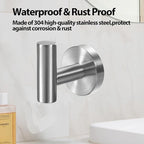 Kruodop Towel Hooks for Bathroom, 6 Packs Wall Mount Towel Holder, Stainless - Image 3