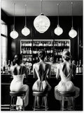 Vintage Black and White Canvas Wall Art Trendy Women Drink Cocktail Posters by FuSatisYilife